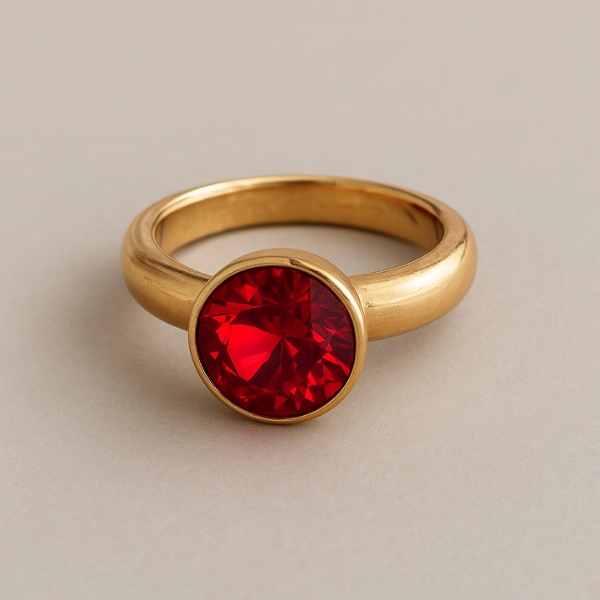 Anillo botón rojo  T7