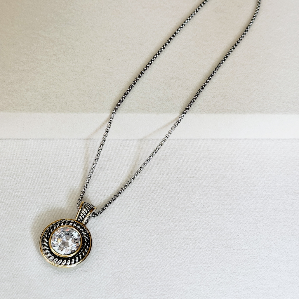 Collar gold&silver cristal con cuerda marinera