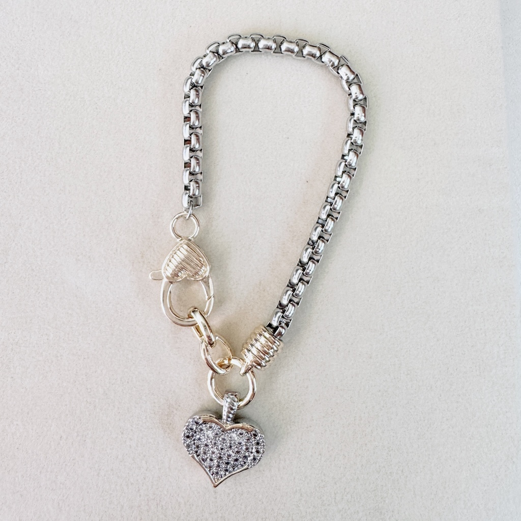 Pulsera gold&silver corazón