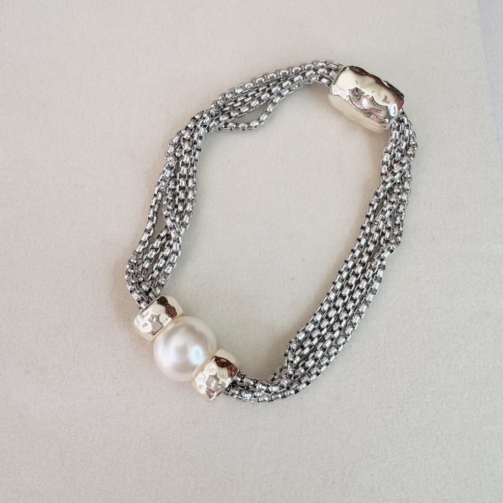 Pulsera gold&silver perla