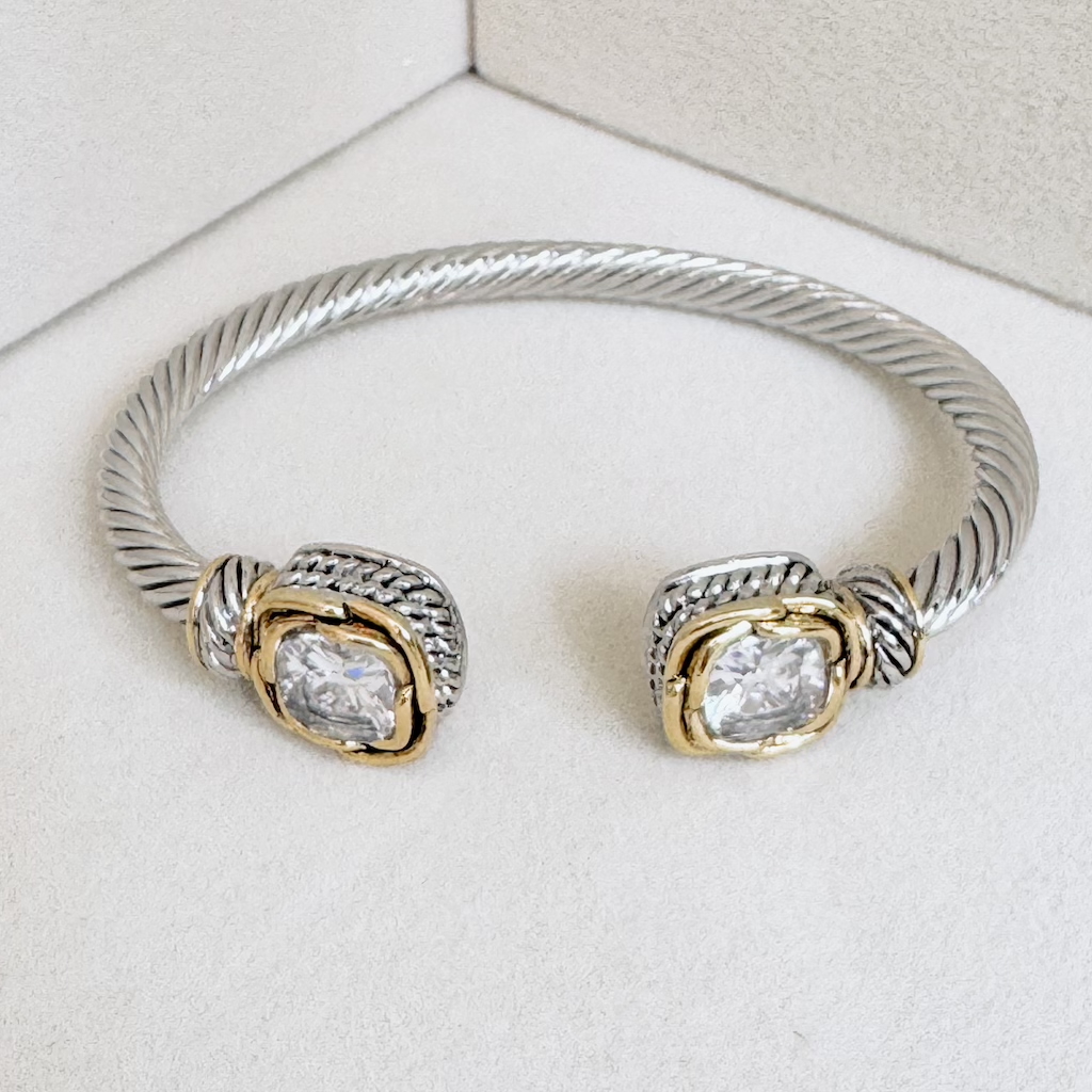 Pulsera gold&silver transparente