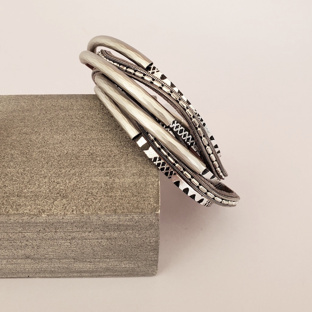 Pulsera tubitos animal print
