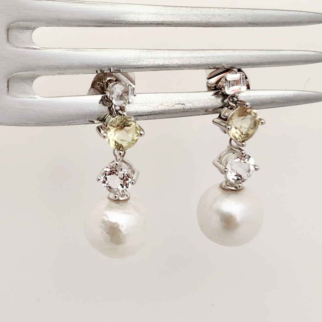 aretes con perla